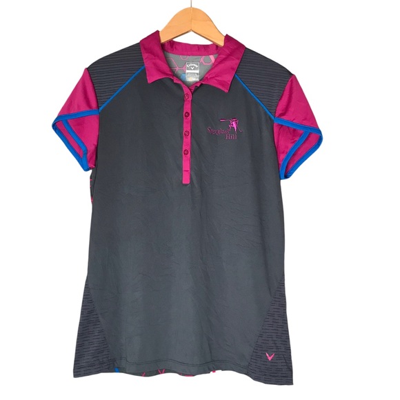 Women's Large Callaway Spyglass Hill Golf Shirt Polo Opti-dri Colourful Shirt - Picture 1 of 10